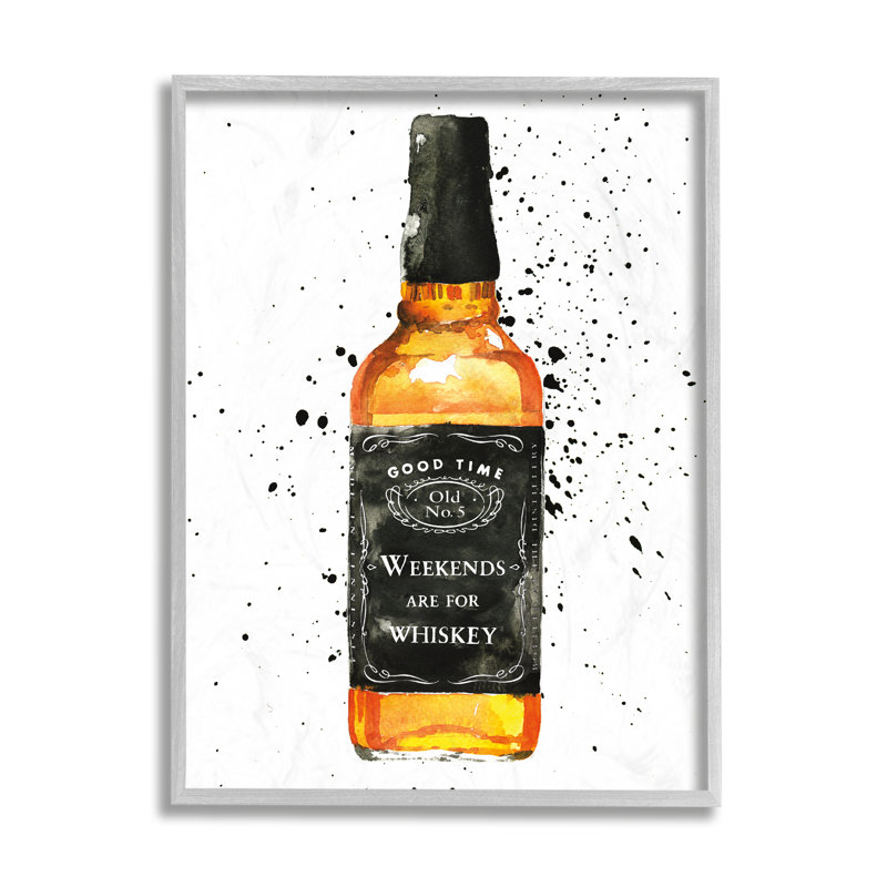 «Weekends Are For Whiskey» citation bouteille d'alcool, H 20 po x l 16 po, Estampe numérique Farmhouse