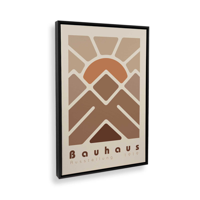 Impression sur toile Bauhaus, H 12,75 po x l 8,75 po x P 1,75 po, Cadre flottant noir satiné