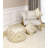 Grandcanyon Cotton Shaggy Pouf, Ivory/Gold-36209226
