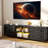 70-inch Tv Stand With Led Lighting, Charging Station & 8-drawer Storage – Modern Multi-functional Media Console For Living Room & Bedroom					-2128772777
