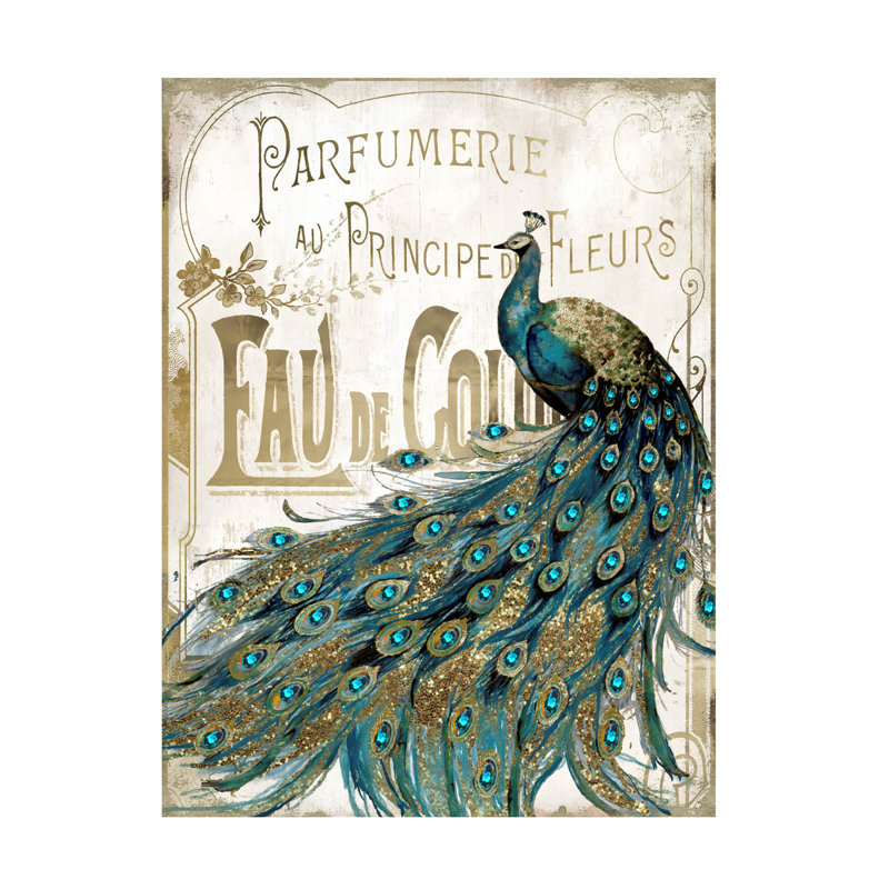Art sur toile Sasha Peacock Jewels, H 19 po x l 14 po