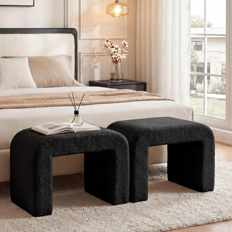 Tabouret de coiffeuse 2 pièces Stanwell, Gris