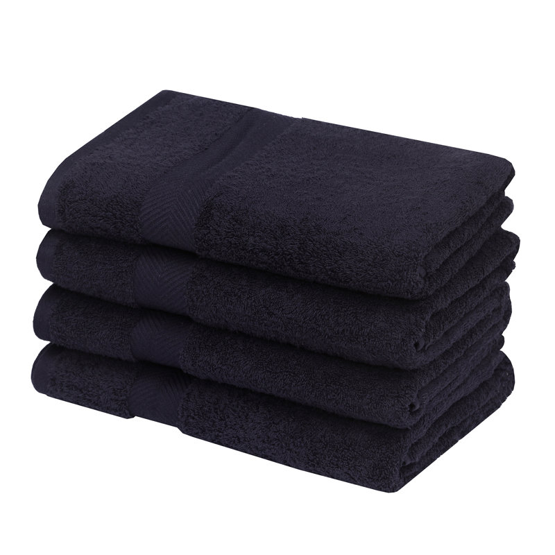 Ensemble de serviettes de bain Ruvanti 100% coton de qualité supérieure 550 g / m² 27 x 54 po, Bleu marine