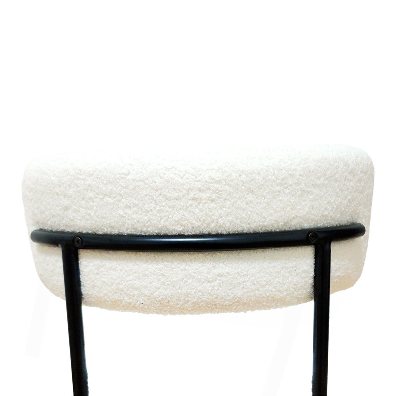 Ensemble de 2 chaises de salle à manger modernes blanches avec coussin de pied rotatif, coussin épaissi et dossier incurvé