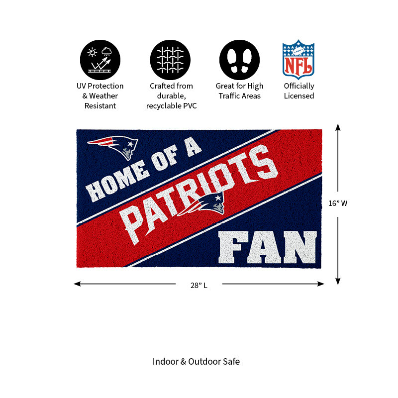 NFL Home of a Fan Team Color Outdoor Doormat, New England Patriots