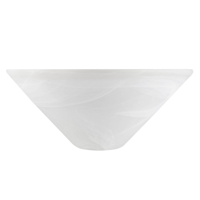 Abat-jour empire en verre (vissé) en blanc, H 5,125 po x l 11,875 po x P 11,875 po