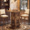 Table de bar à hauteur de bar de 39,4 po de hauteur, table de bistro carrée haute avec repose-pieds en métal