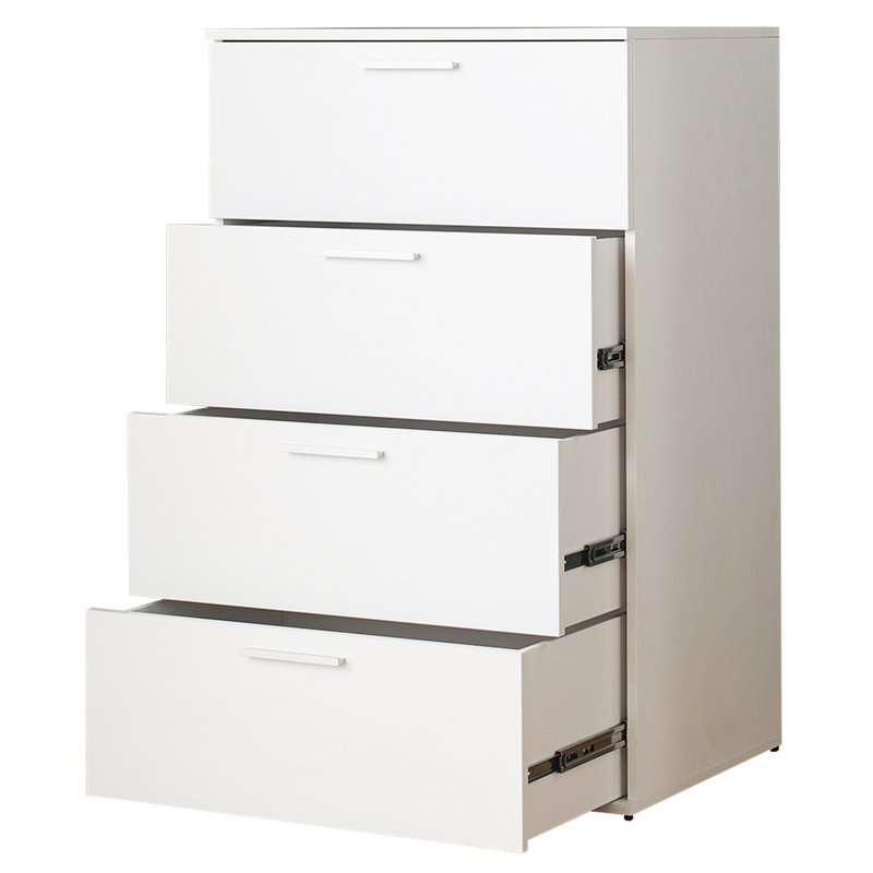Armoire blanche à quatre tiroirs avec une performance durable en résistance aux taches