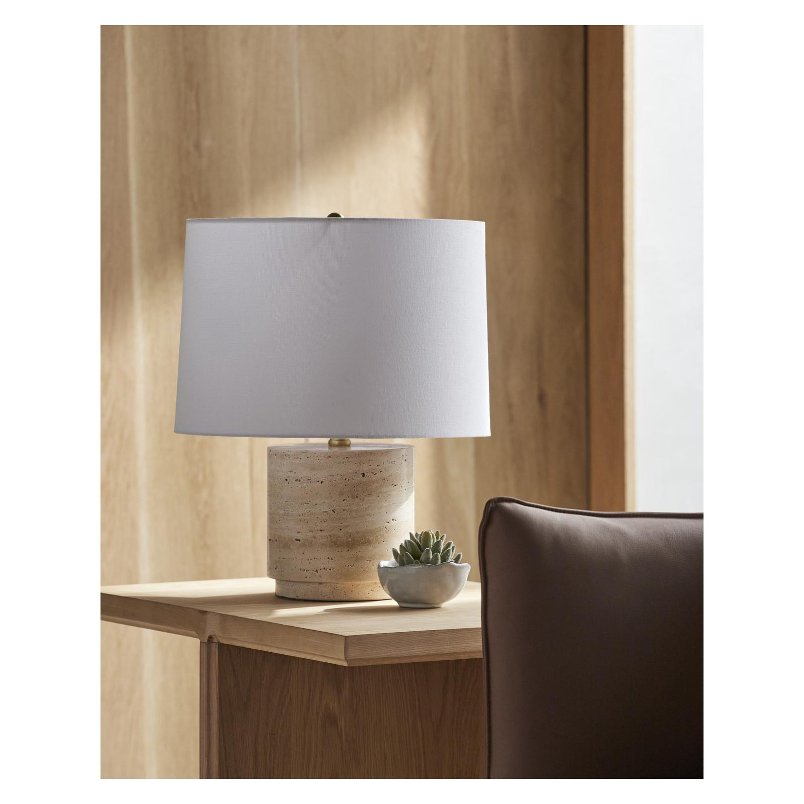 Stone Accent Lamp, White