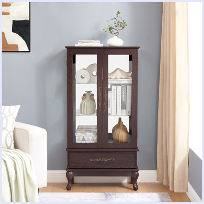 Modern Cabinet Sideboard with Adjustable Glass Shelves 2 Doors and 1 drawer