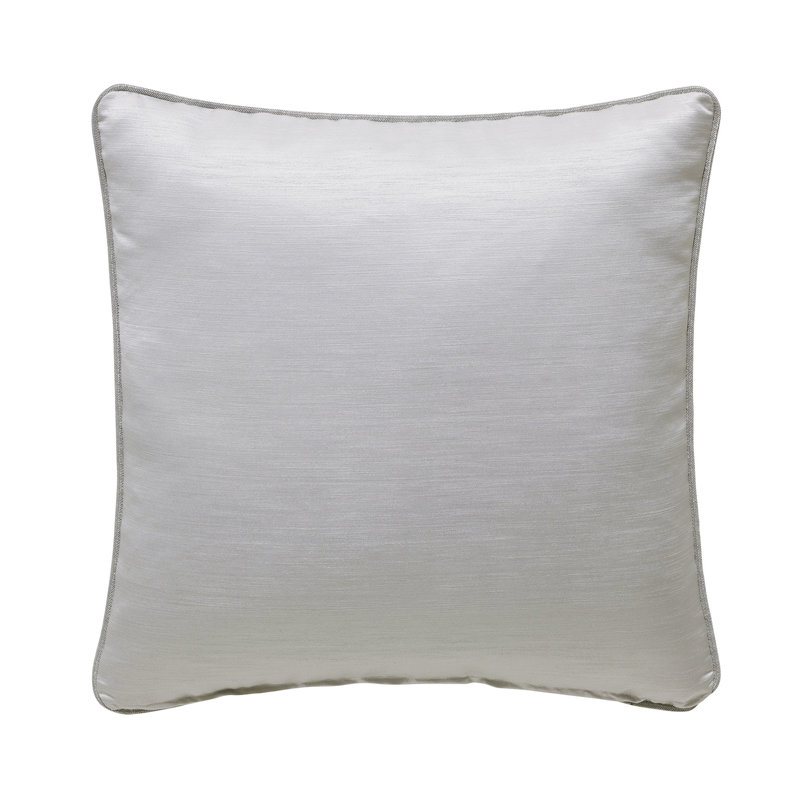 Vionnet Square Pillow Cover & Insert, 22"H x 22"W, Gray/Striped, Faux Down