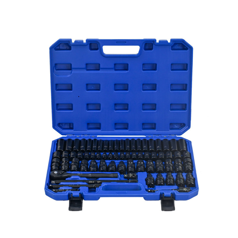 Ensemble d'outils pneumatiques et d'accessoires, ensemble de 67 pièces, ensemble long et court, connecteur rapide - noir, bleu