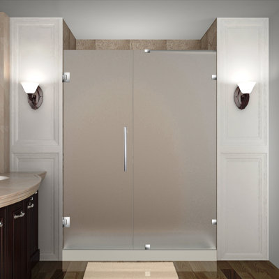 Nautis 52" x 72" Hinged Completely Frameless Shower Door