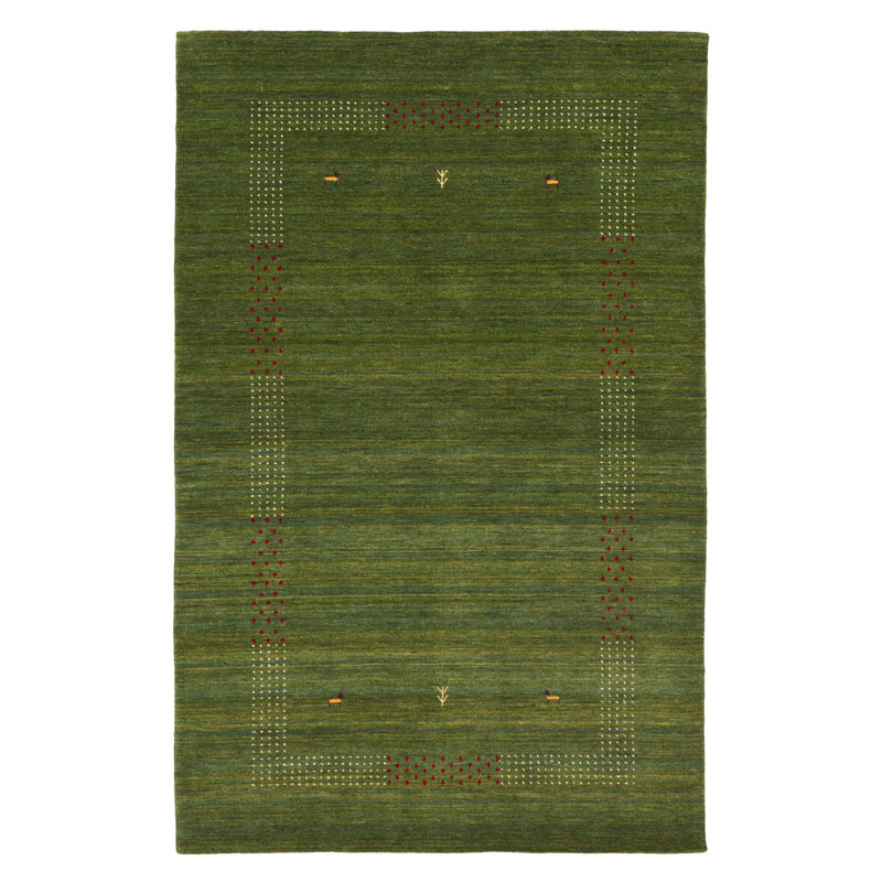 Kashkuli Gabbeh Green Rug 5'0" x 7'11"
