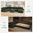Rundey U-Shaped Oversized Sectional Corduroy Sleeper Sofa With Ottoman-119110560