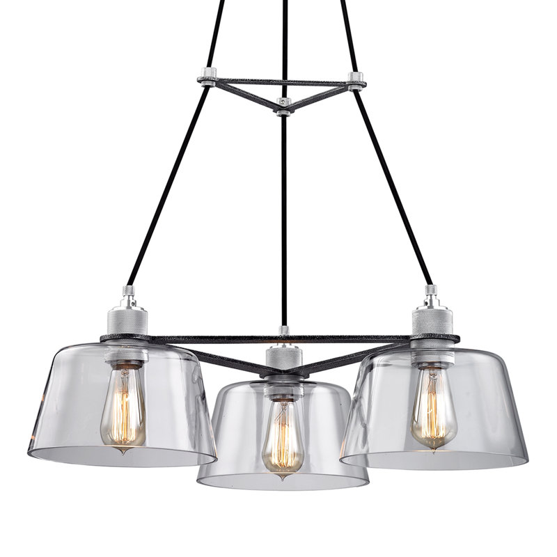 Lustre géométrique à 3 lumières audiophile