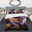 Ensemble de housse de couette abstrait mauve et doré-107148092