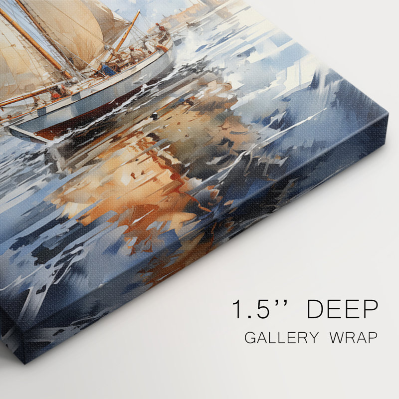 NAUTICAL Series CECLIV - Toile tendue avec châssis de qualité supérieure - Prêt à être accroché, H 36 po x l 24 po