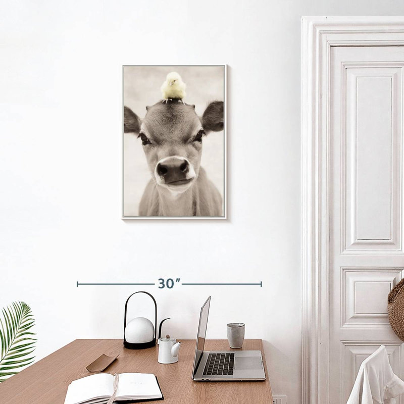 Bubba et Hudson, 17 po x 25 po, Cadre flottant blanc