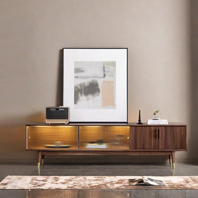 Meuble télé simple en bois massif de style rétro