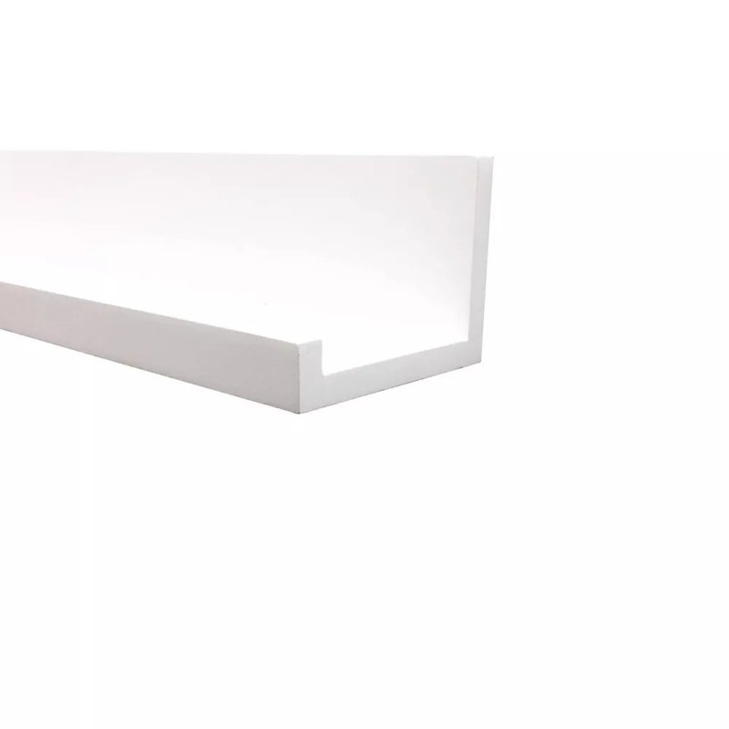 60" x 5" Picture Ledge Wall Shelf White - Modern Floating Photo Display, MDF Composite, Includes Mounting Hardware