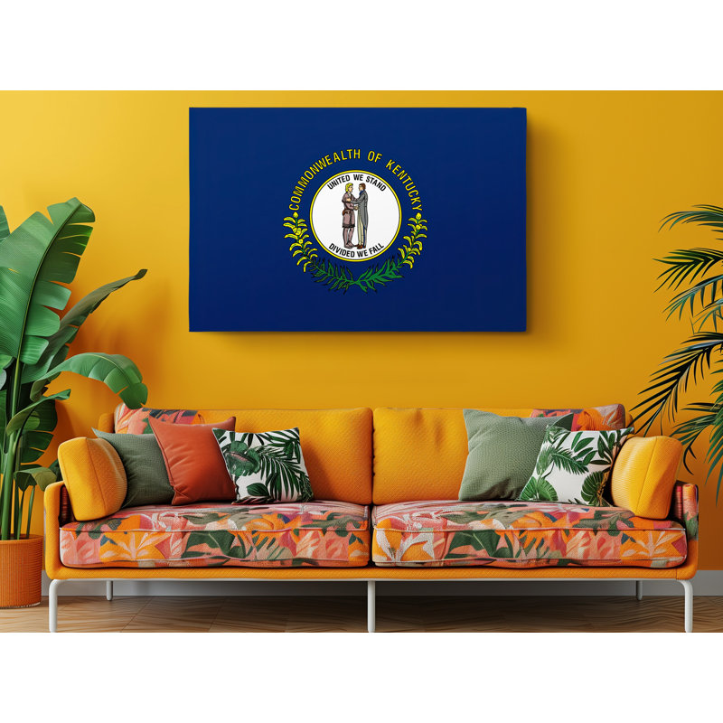 " Kentucky State Flag USA Flags Edition Canvas Wall Art Home Decoration ", 36" W x 24" H
