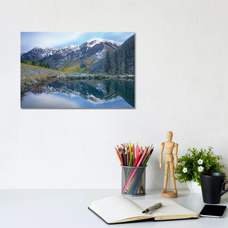 Pond And Mountains, Maroon Bells Snowmass Wilderness Area, Colorado by Tim Fitzharris - Wrapped Canvas Painting