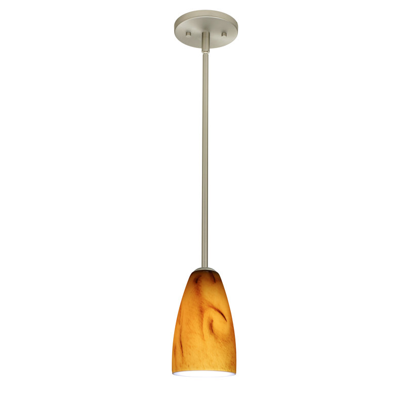 Delorme 1 - Light Single Pendant, Satin Nickel, Vanilla Matte, Incandescent