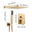 Ensemble de robinet de douche, système de douche de salle de bain Rainfall avec pomme de douche carrée de pluie carrée de 12 pouces et douchette, luminaires de salle de bain muraux avec valve en laiton et ensemble de garniture, or brossé-117812736