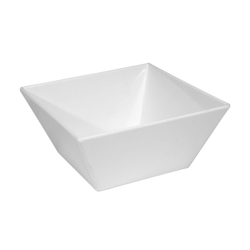 White 10" Square Melamine Bowl