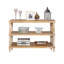 Console rustique à 3 niveaux avec détails d'inspiration gothique, longue table d'entrée en bois