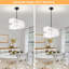 Lustre tambour en tissu de ferme moderne à 4 lumières Aidyn