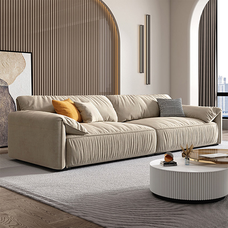 Ivory Polyester Modular Sofa cushion Threeseat, 31.5" H x 102.36" W x 41.34" D