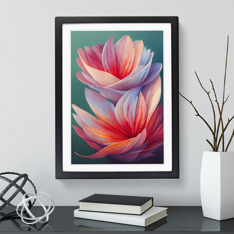 XV1022-2386X Grand Flowers - Single Picture Frame Print, 64cm H x 46cm W, Black