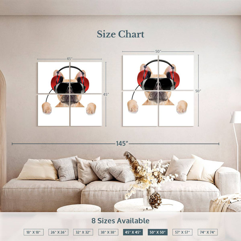 Bouledogue français Bramoph audiophile, H 45 po x l 45 po
