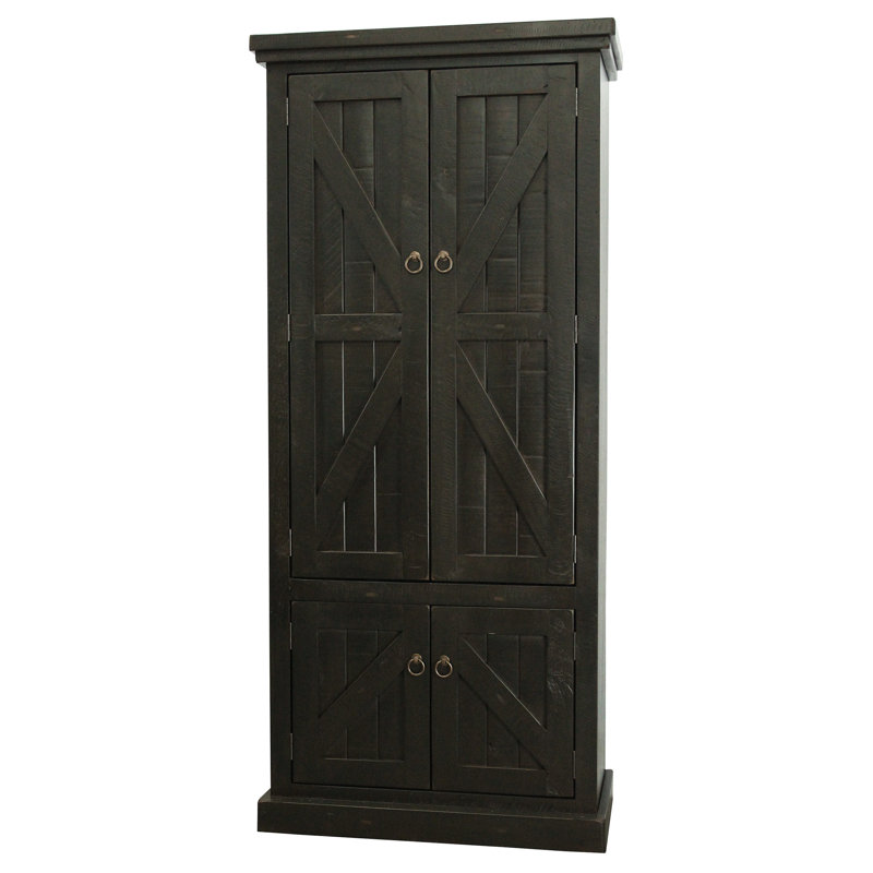 Armoire garde-manger 75 po Zimmerman, Noir rustique antique
