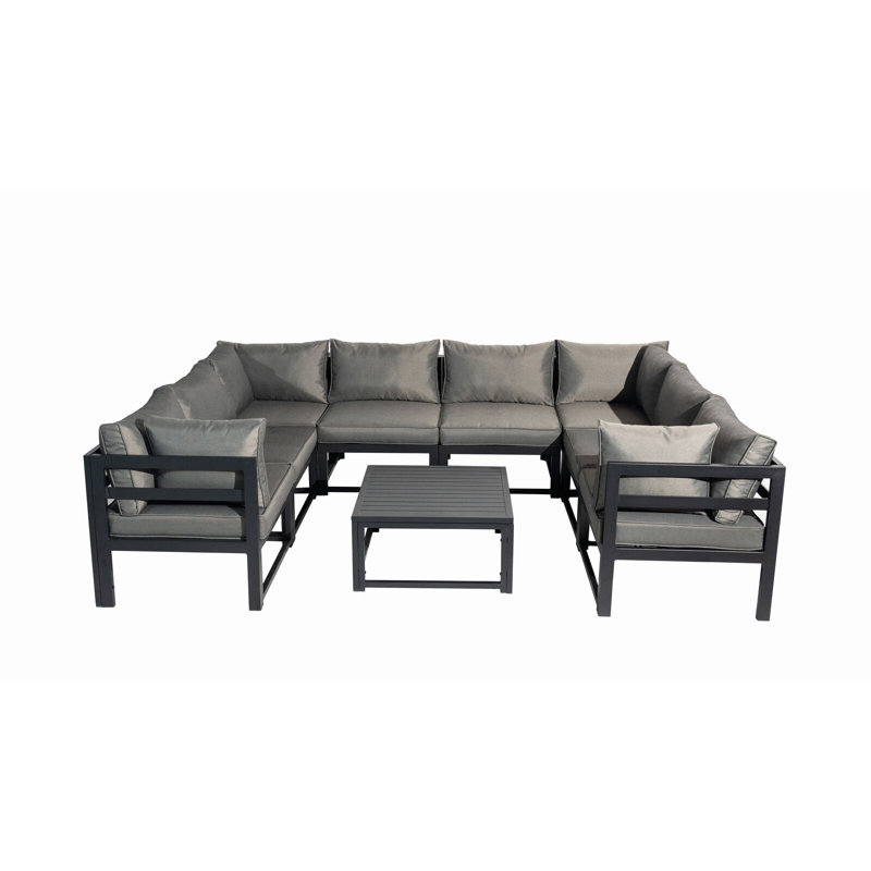 Munni 8 - Person Patio Dining Set with Square Table , Cushions Included