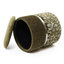 Pouf de rangement rond de 38 cm avec bande métallique, vert olive-210594734
