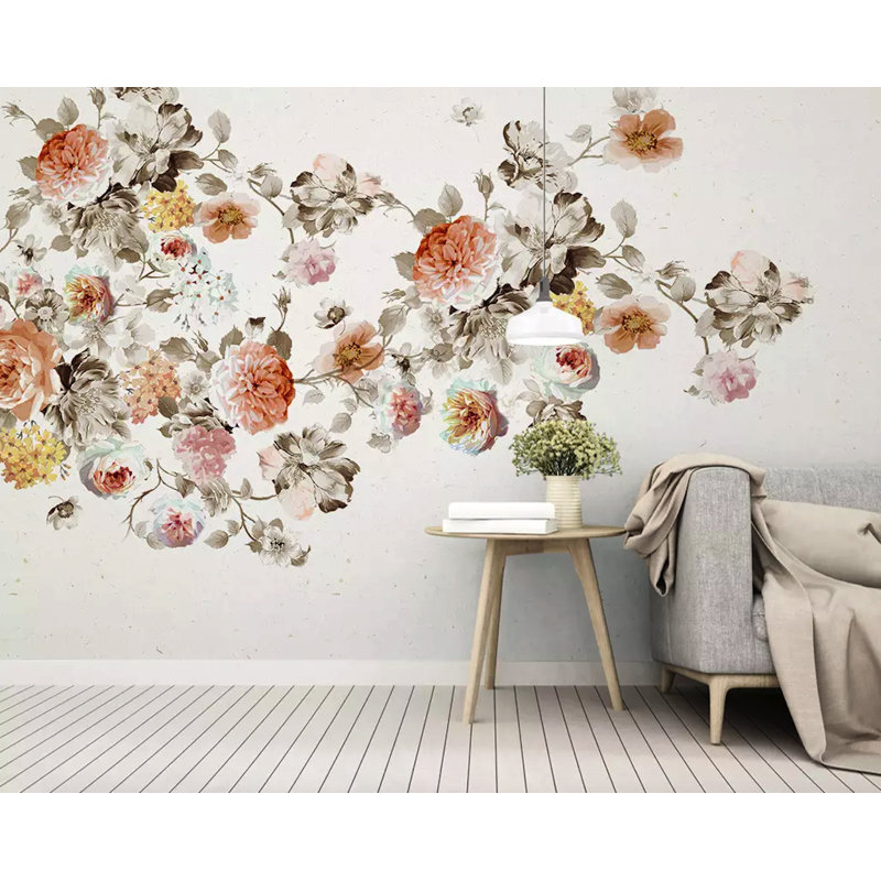 Floral Wall Mural, 112" W x 75" L