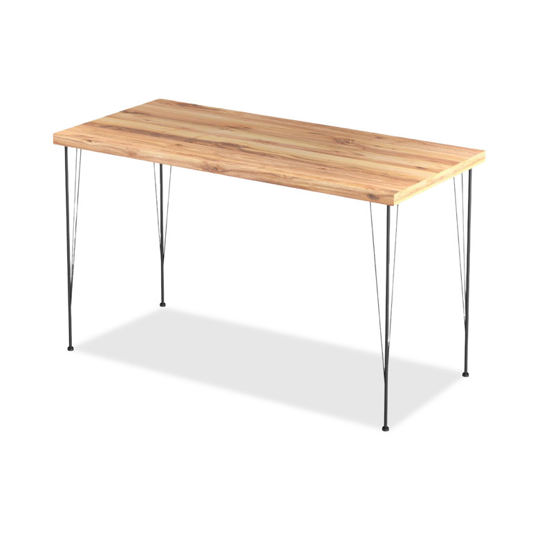 Modern Industrial Dining Table, Oak & Black, 47.2 x 28.3 x 28.3 inches | 100% Melamine Coated Particle Board, Thickness: 1.4 inches | Sturdy Metal Frame, Perfect for Contemporary Dining Spaces & Entertaining