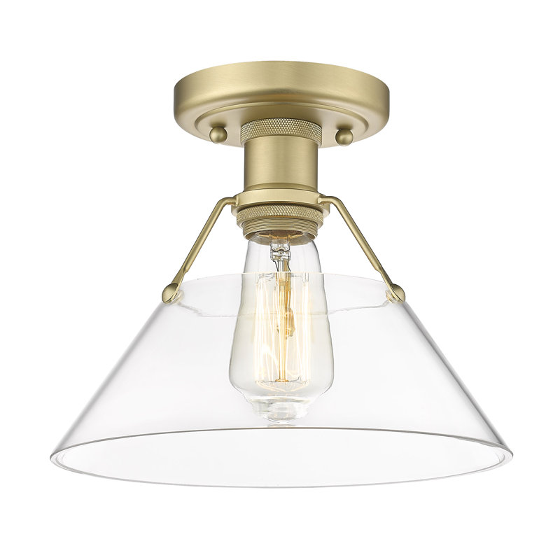 Weatherford Flush Mount, Brushed Champagne Bronze, Clear Glass