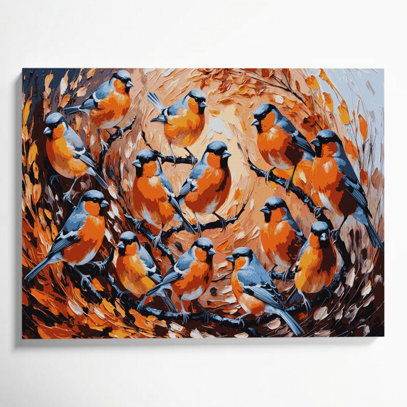 «Birds Common Chaffinch Brown», art mural sur toile, H 12 po x l 18 po