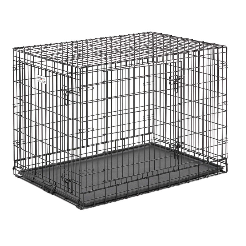 Extra Small Black Rolling Metal Dog Crate with Divider