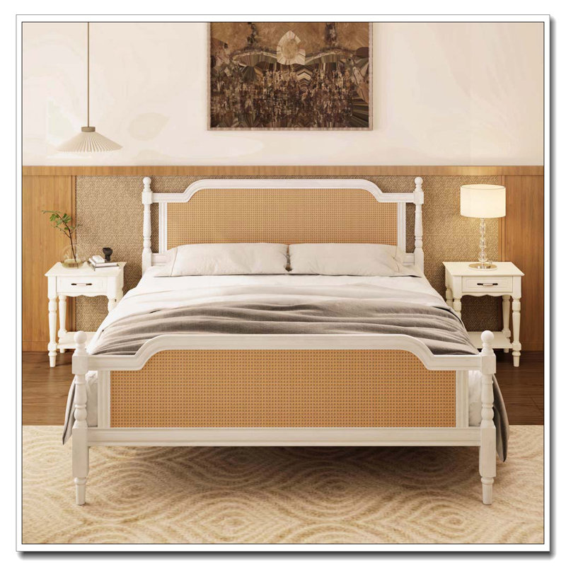 Lit plateforme, Très grand lit, Blanc antique
