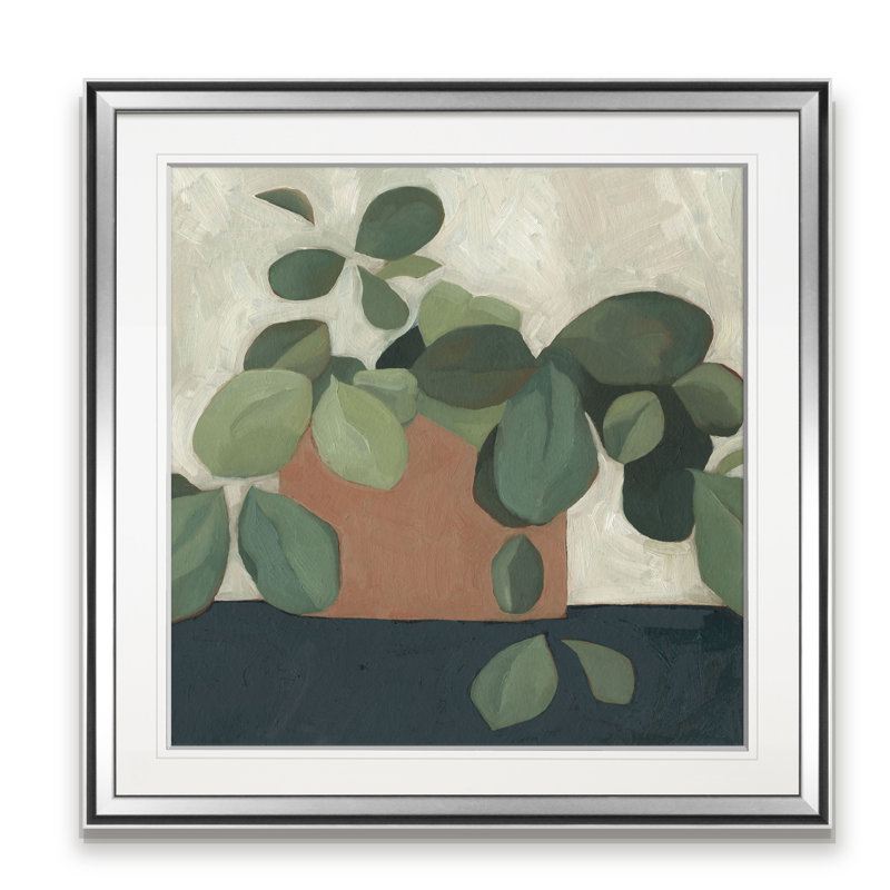 Jade Hoya II - reproduction d'art sur toile, H 16 po x l 16 po x P 1,5 po, Encadrement argenté