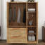 Armoire penderie 4 portes avec 3 tiroirs et rail suspendu-1558985746