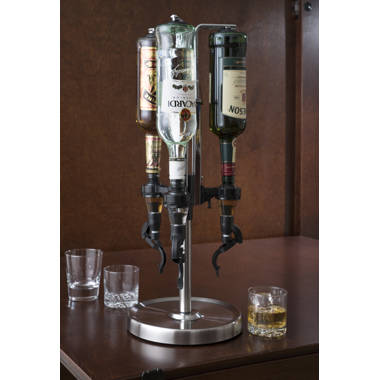 2/4 Bottle Rotating Liquor Dispenser Standing Wine Holder Drink