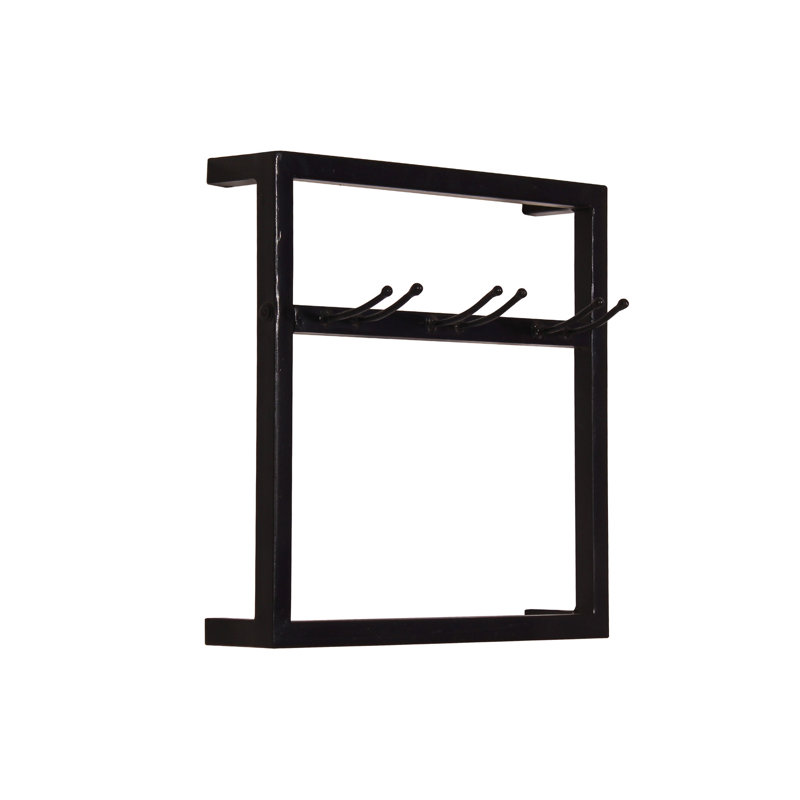 Spearman 4 Bottle Wall Shelf in Black