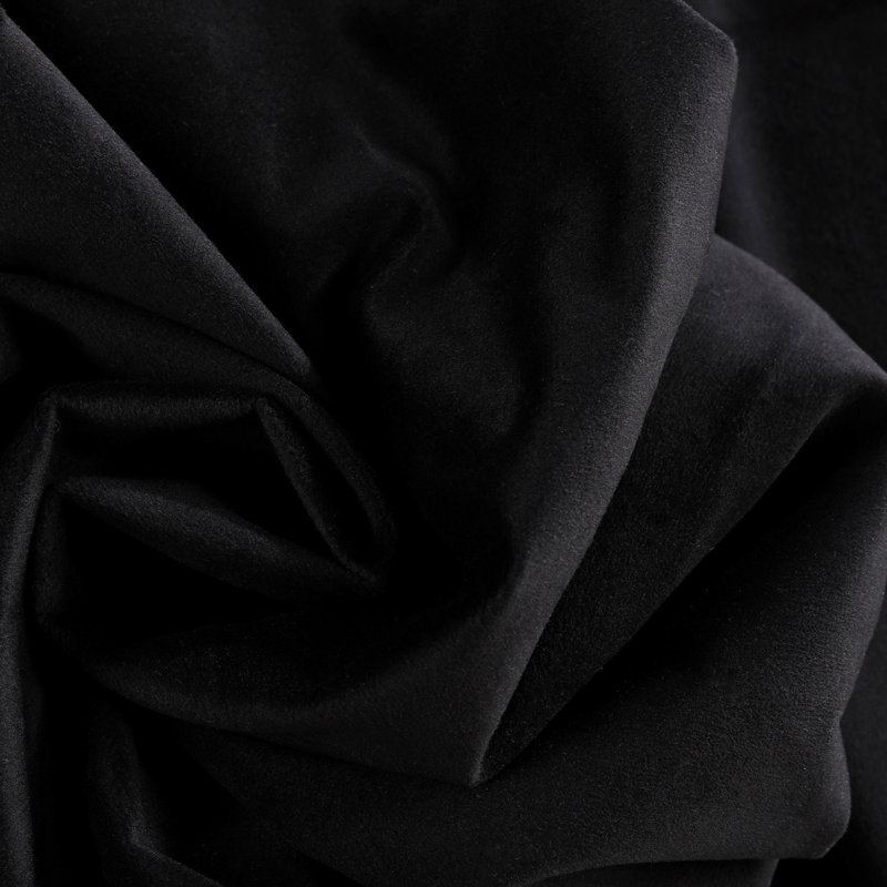 Olivia Velvet Blackout Curtain (1 Panel), 100" W x 96" L, Black