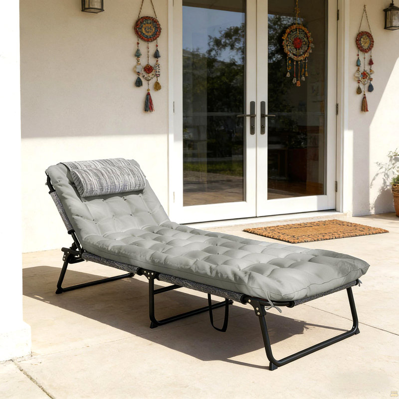Chaise longue d'extérieur, chaise longue pliante